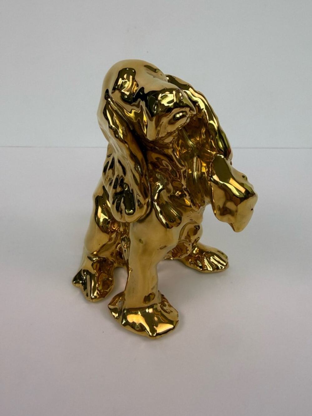 Vintage Rookwood 24K Gold Finish Cocker Spaniel Figure Paperweight 1985 Dog #126